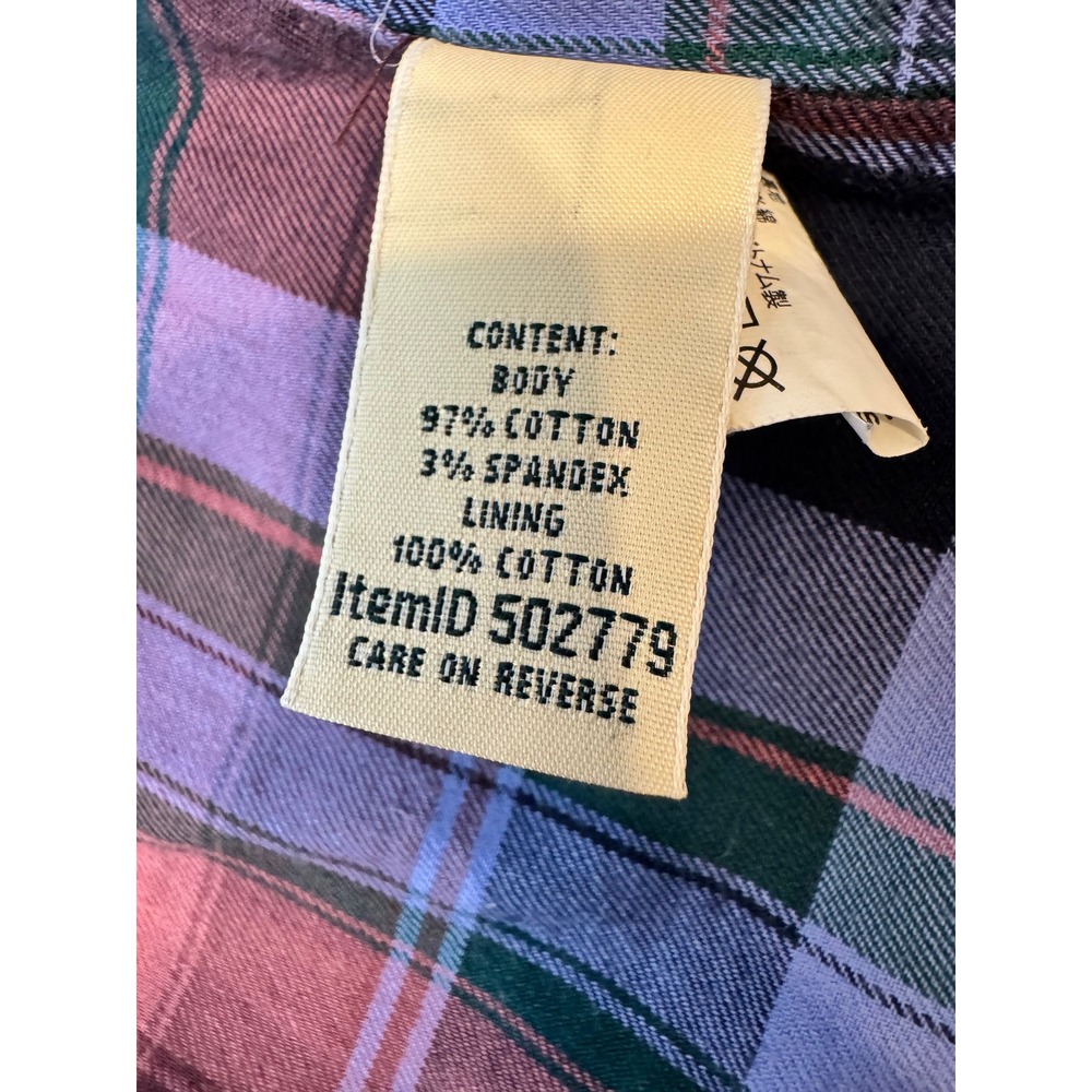 VTG LL Bean Navy Blue Plaid Lined Utility Field Jacket XL  Womens Chore Coat - Picture 7 of 8